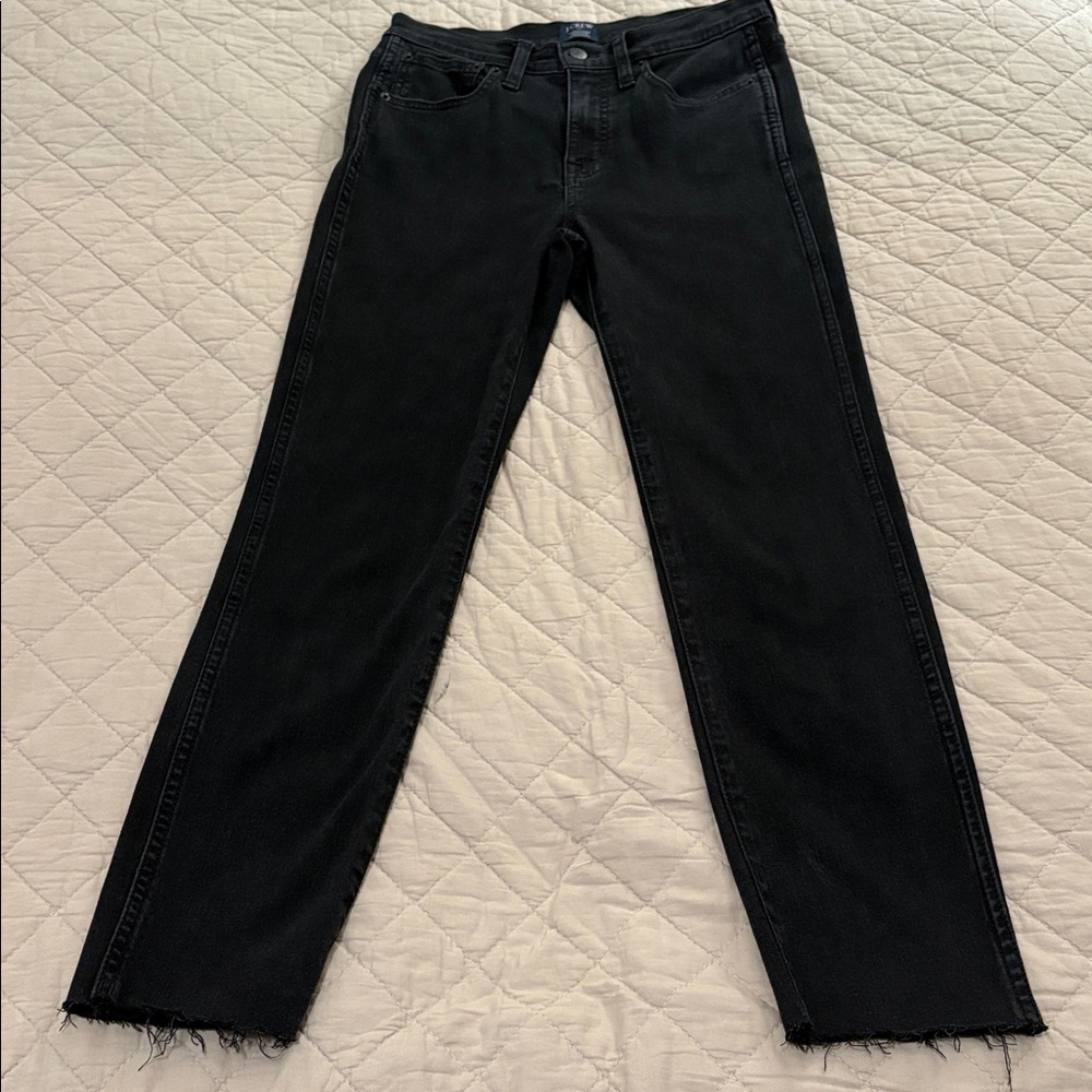 J. Crew Women's High Rise Vintage Straight Jeans. Black. Sz 26.